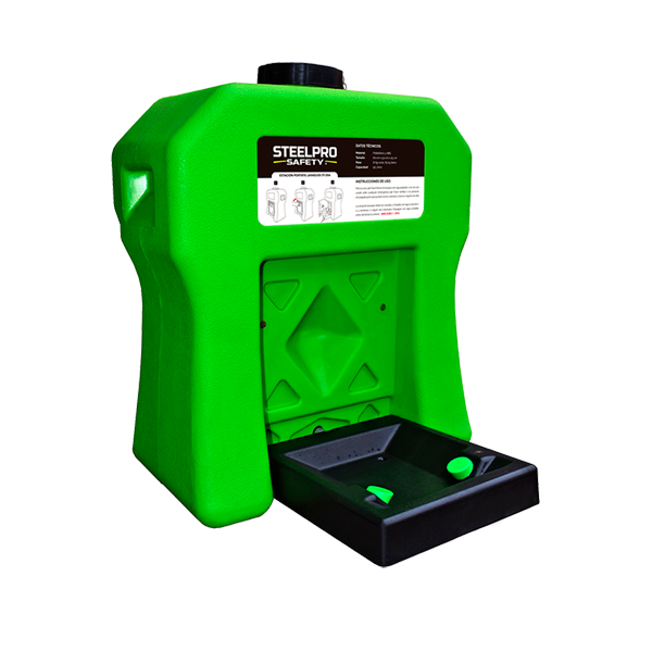 Estación lavaojos portátil de 55 L STEELPRO ST-20A verde