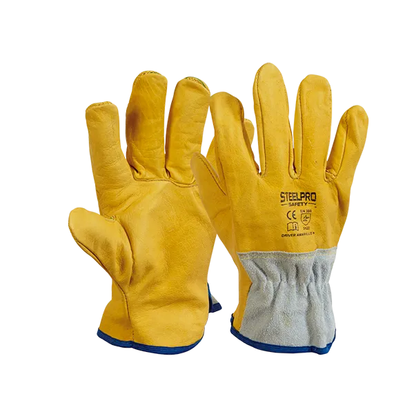 Guante de cuero tipo ingeniero STEELPRO Driver amarillo